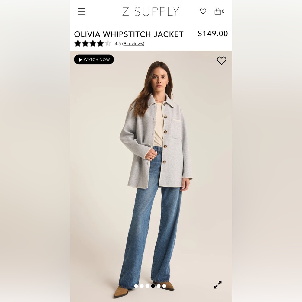 Z Supply Gray Olivia Whipstitch Jacket